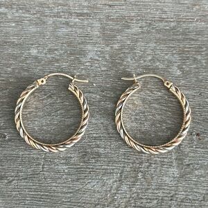 Hoops earrings 10k,  3 color gold 3.2gr